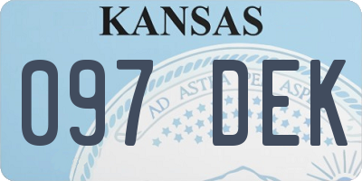 KS license plate 097DEK