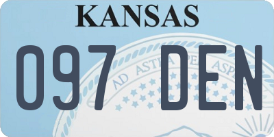 KS license plate 097DEN