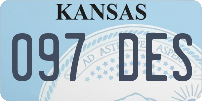 KS license plate 097DES
