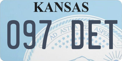KS license plate 097DET