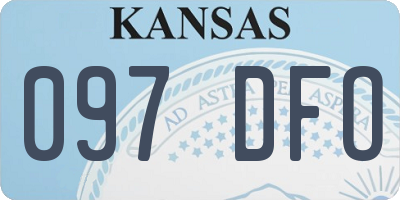 KS license plate 097DFO