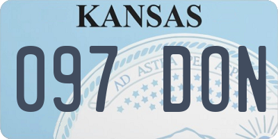 KS license plate 097DON
