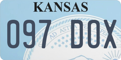 KS license plate 097DOX