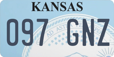 KS license plate 097GNZ