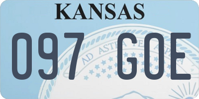 KS license plate 097GOE
