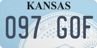 KS license plate 097GOF