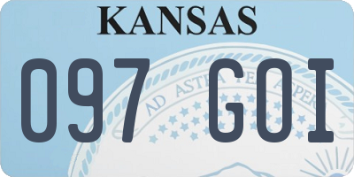 KS license plate 097GOI