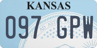 KS license plate 097GPW