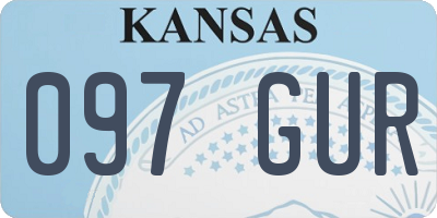 KS license plate 097GUR