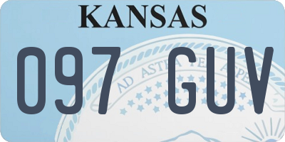 KS license plate 097GUV