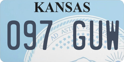 KS license plate 097GUW