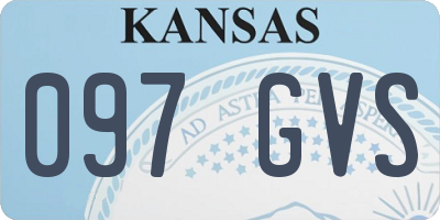 KS license plate 097GVS