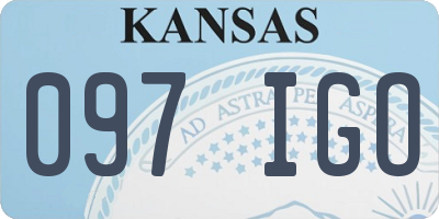 KS license plate 097IGO