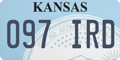 KS license plate 097IRD