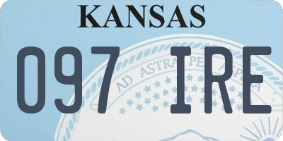 KS license plate 097IRE