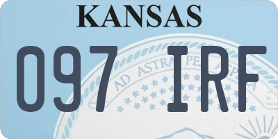 KS license plate 097IRF