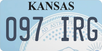 KS license plate 097IRG