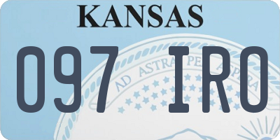 KS license plate 097IRO