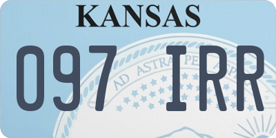 KS license plate 097IRR