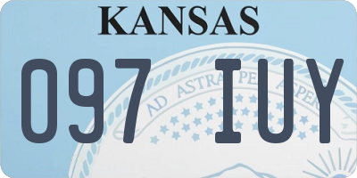 KS license plate 097IUY
