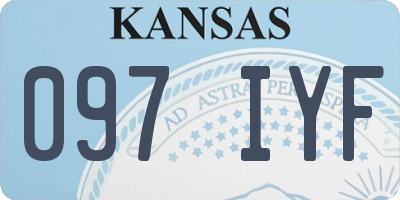 KS license plate 097IYF