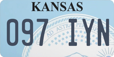 KS license plate 097IYN