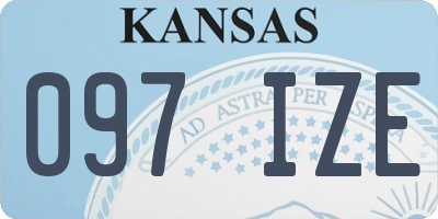KS license plate 097IZE