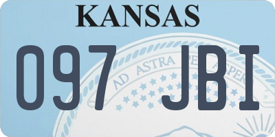KS license plate 097JBI