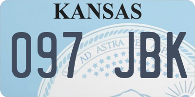 KS license plate 097JBK