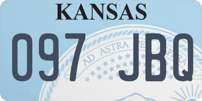 KS license plate 097JBQ