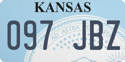 KS license plate 097JBZ