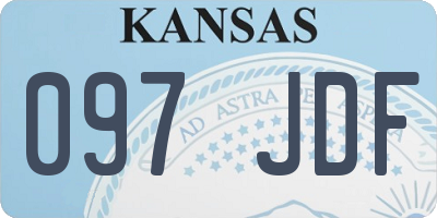 KS license plate 097JDF