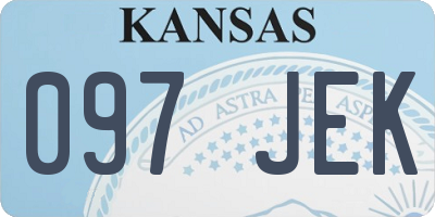 KS license plate 097JEK