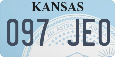 KS license plate 097JEO