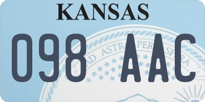 KS license plate 098AAC