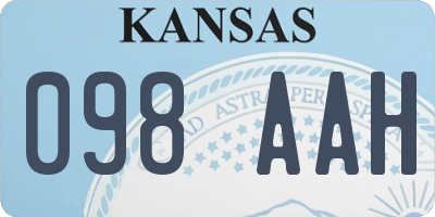 KS license plate 098AAH