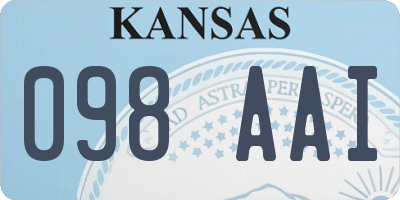 KS license plate 098AAI