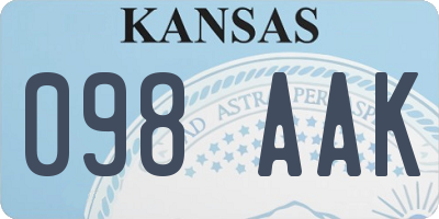 KS license plate 098AAK