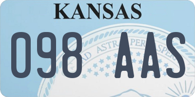 KS license plate 098AAS