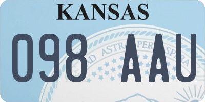KS license plate 098AAU