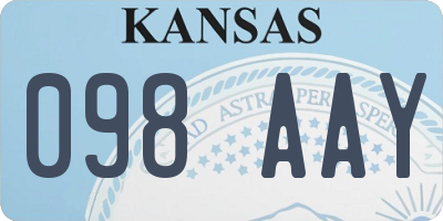 KS license plate 098AAY