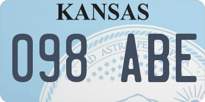KS license plate 098ABE