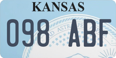KS license plate 098ABF