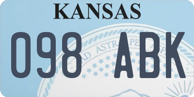 KS license plate 098ABK