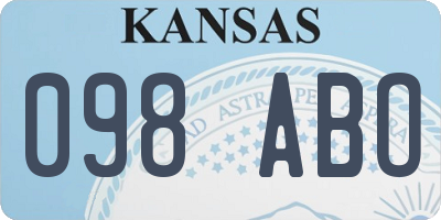 KS license plate 098ABO