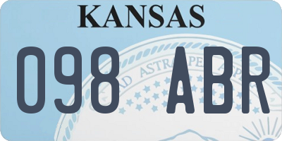 KS license plate 098ABR