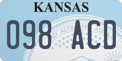 KS license plate 098ACD