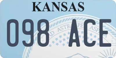 KS license plate 098ACE