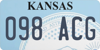 KS license plate 098ACG