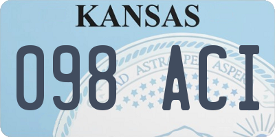 KS license plate 098ACI